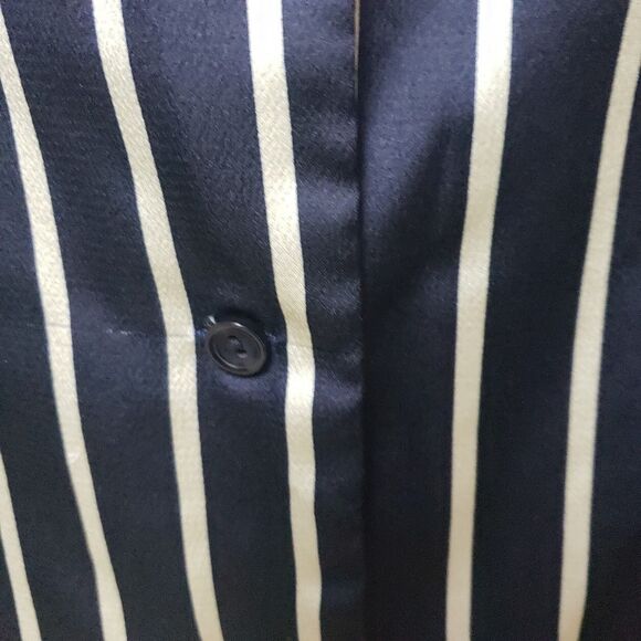 Women’s Emory Park Black & White Stripe Button-Down Shirt Long Sleeve Size S POE - Picture 8 of 12